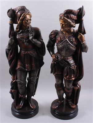 2 Keramikfiguren "Landsknechte" - Antiques, art and jewellery