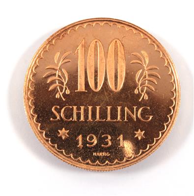 Goldmünze, 100 Schilling, 1931 - Kunst, Antiquitäten und Schmuck