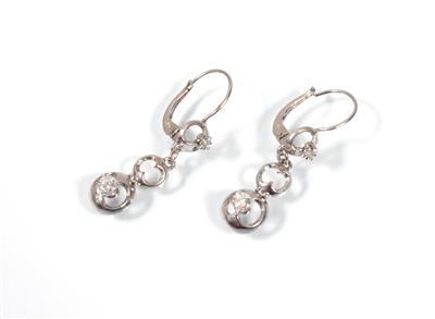 Brillant- Diamantohrgehänge, zus. ca. 0,30 ct - Arte, antiquariato e gioielli