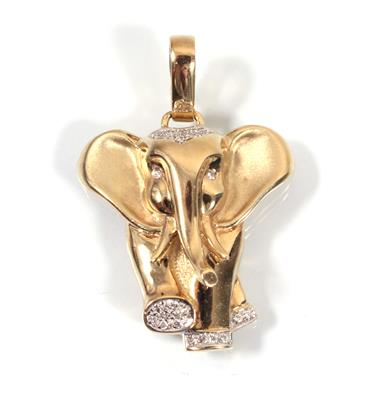 Brillantanhänger "Elefant", zus. 0,26 ct - Arte, antiquariato e gioielli