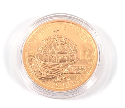 Goldmünze, 100 Euro, "Stepans-krone", Österreich 2010 - Kunst, Antiquitäten und Schmuck