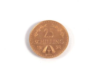 Goldmünze 25,- Schilling, 1928 - Kunst, Antiquitäten und Schmuck