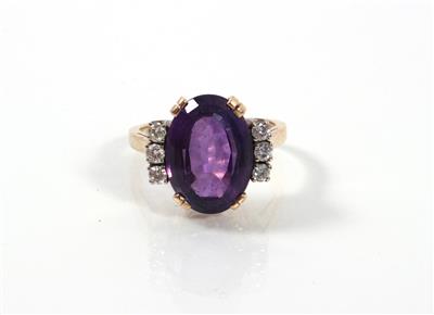 Amethyst- Brillantdamenring - Arte, antiquariato e gioielli