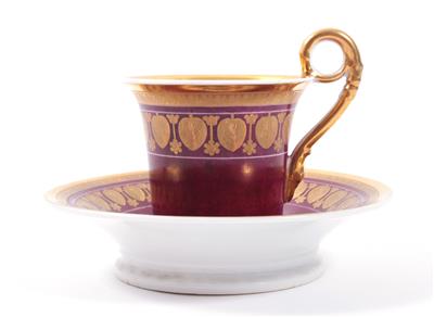 Biedermeier Porzellantasse mit Untertasse - Kunst, Antiquitäten und Schmuck