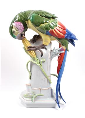 Porzellanfigur "Papagei mit Maiskolben" - Kunst, Antiquitäten und Schmuck