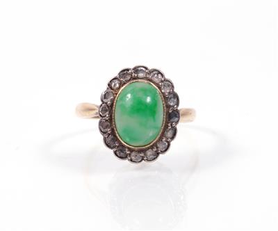 Jade- Diamantrautendamenring - Kunst, Antiquitäten und Schmuck