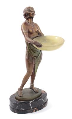 Bronzefigur "Schalenträgerin" - Umění, starožitnosti a šperky