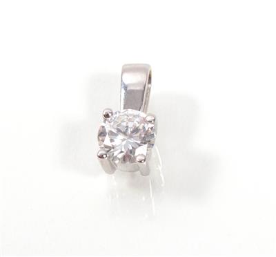 Brillantanhänger ca. 0,90 ct, - Kunst, Antiquitäten und Schmuck