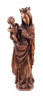 Holzfigur "Madonna mit Kind" - Arte, antiquariato e gioielli