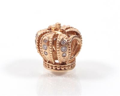 PANDORA- Brillantanhänger "Krone" zus. ca. 0,15 ct - Kunst, Antiquitäten und Schmuck