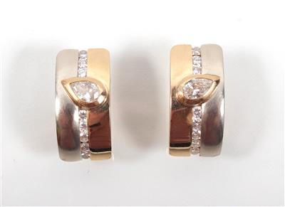 Brillant- Diamantohrsteckclips zus. ca. 1,20 ct - Kunst, Antiquitäten und Schmuck