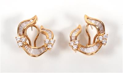 Diamant- Brillantohrsteckclips zus. ca. 2 ct - Arte, antiquariato e gioielli