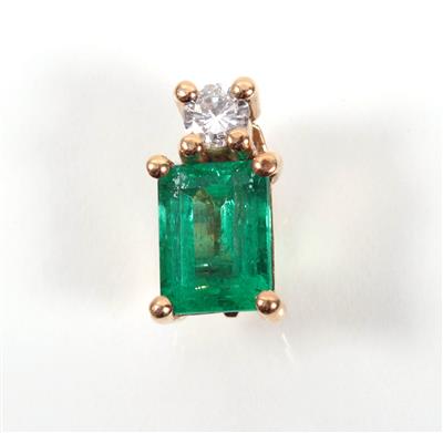Smaragd- Brillantanhänger - Antiques, art and jewellery