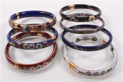 7 Cloisonne-Armreifen - Antiques, art and jewellery