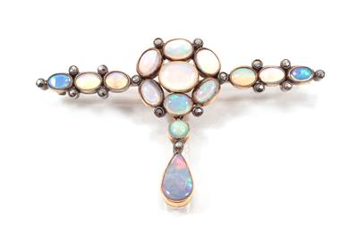 Opal-Markasitbrosche - Arte, antiquariato e gioielli