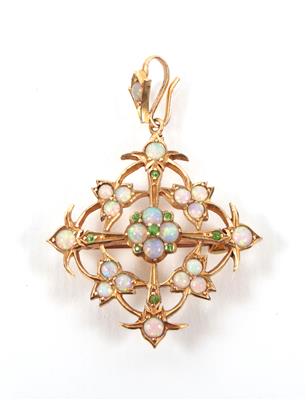 Opal- Demantoidanhänger (Brosche) - Antiques, art and jewellery