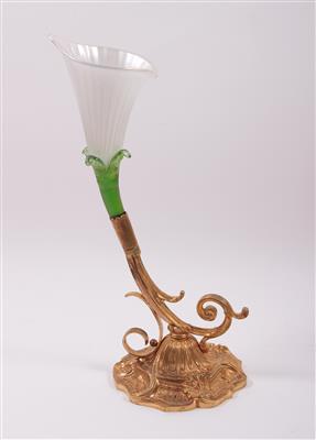 Vase mit floralem Glaseinsatz - Arte, antiquariato e gioielli