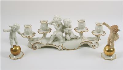 HUTSCHENREUTHER- Kerzenleuchter 4-flammig "Zwei musizierende Putti" und 2 Figuren "Putti" - Arte, antiquariato e gioielli