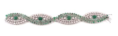 Smaragd- Diamantarmkette - Klenoty, umění a starožitnosti