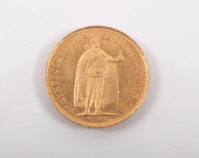 Goldmünze 10 Korona, Ungarn 1911 - Umění, starožitnosti, šperky