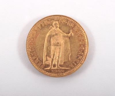 Goldmünze 10 Korona, Ungarn 1908 - Kunst, Antiquitäten und Schmuck