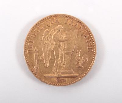 Goldmünze 20 Francs "Republique Francaise" 1871 - Kunst, Antiquitäten und Schmuck