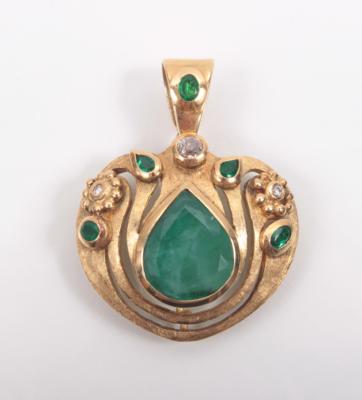 Brillant Smaragdanhänger - Antiques, art and jewellery