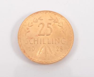 Goldmünze 25 Schilling, Österreich 1928 - Kunst, Antiquitäten und Schmuck
