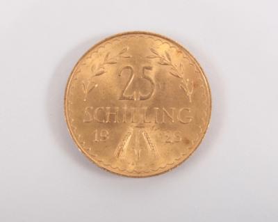 Goldmünze 25 Schilling, Österreich 1926 - Umění, starožitnosti, šperky