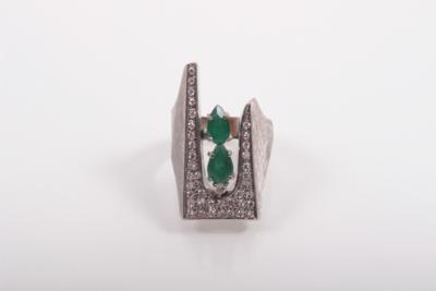 Diamant Smaragdring - Kunst, Antiquitäten und Schmuck