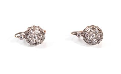 Altschliffbrillant- diamantohrringe, zus. ca. 0,90 ct - Umění, starožitnosti, šperky