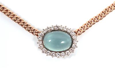 Brillant-Aquamarincollier - Kunst, Antiquitäten und Schmuck