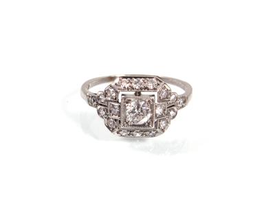 Brillant- Diamantdamenring zus. ca. 0,80 ct - Arte, antiquariato e gioielli