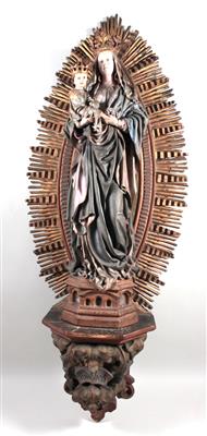 Holzfigur "Madonna mit Kind" - Arte, antiquariato e gioielli