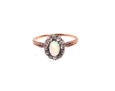Opal- Diamantdamenring - Arte, antiquariato e gioielli