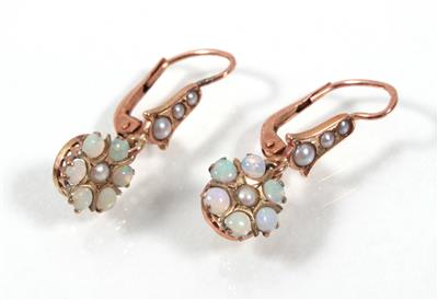 Opal-, Halbperlenohrgehänge - Arte, antiquariato e gioielli
