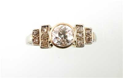 Altschliffbrillant/Diamantring zus. ca. 0,90 ct - Jewellery