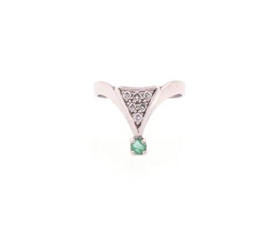Smaragd Brillant Damenring - Schmuck online auction