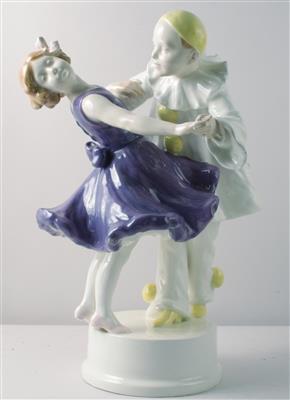 Tanzender Pierrot mit Mädchen - Schmuck online auction