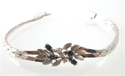 Saphir-Diamantarmkette - Klenoty, náramkové a starožitnosti