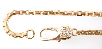 Venezianerhalskette mit Brillantschließe zus. ca. 0,25 ct - Jewellery and watches