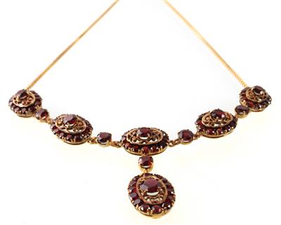 Granatcollier - Uhren, Schmuck und Antiquitäten