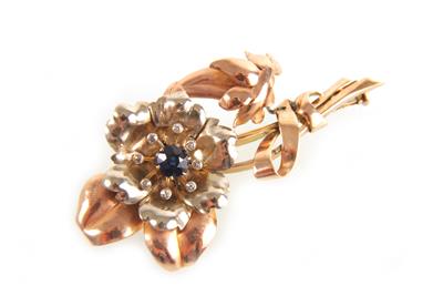 Diamantbrosche "Blume" - Jewellery and watches