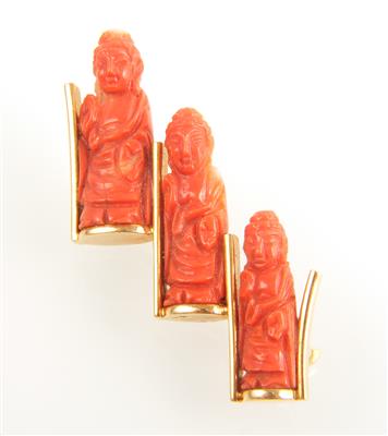Korallenbrosche Buddha - Jewellery and watches
