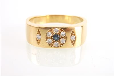 Brillant-Saphir Ring - Schmuck und Uhren