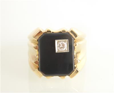 Brillant-Onyx Ring - Schmuck und Uhren