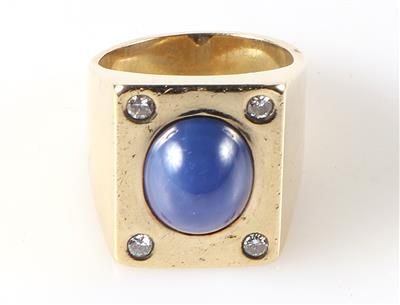 Sternsaphir-Brillant Ring - Schmuck und Uhren