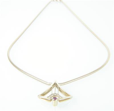 Brillantcollier zus. 0,11 ct - Schmuck und Uhren