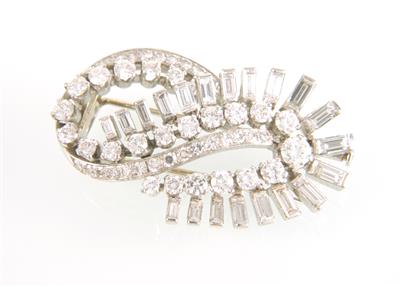 Brillant Diamantbrosche zus. ca. 3,70 ct - Jewellery and watches