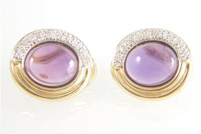 Amethyst Brillantohrclips - Jewellery and watches